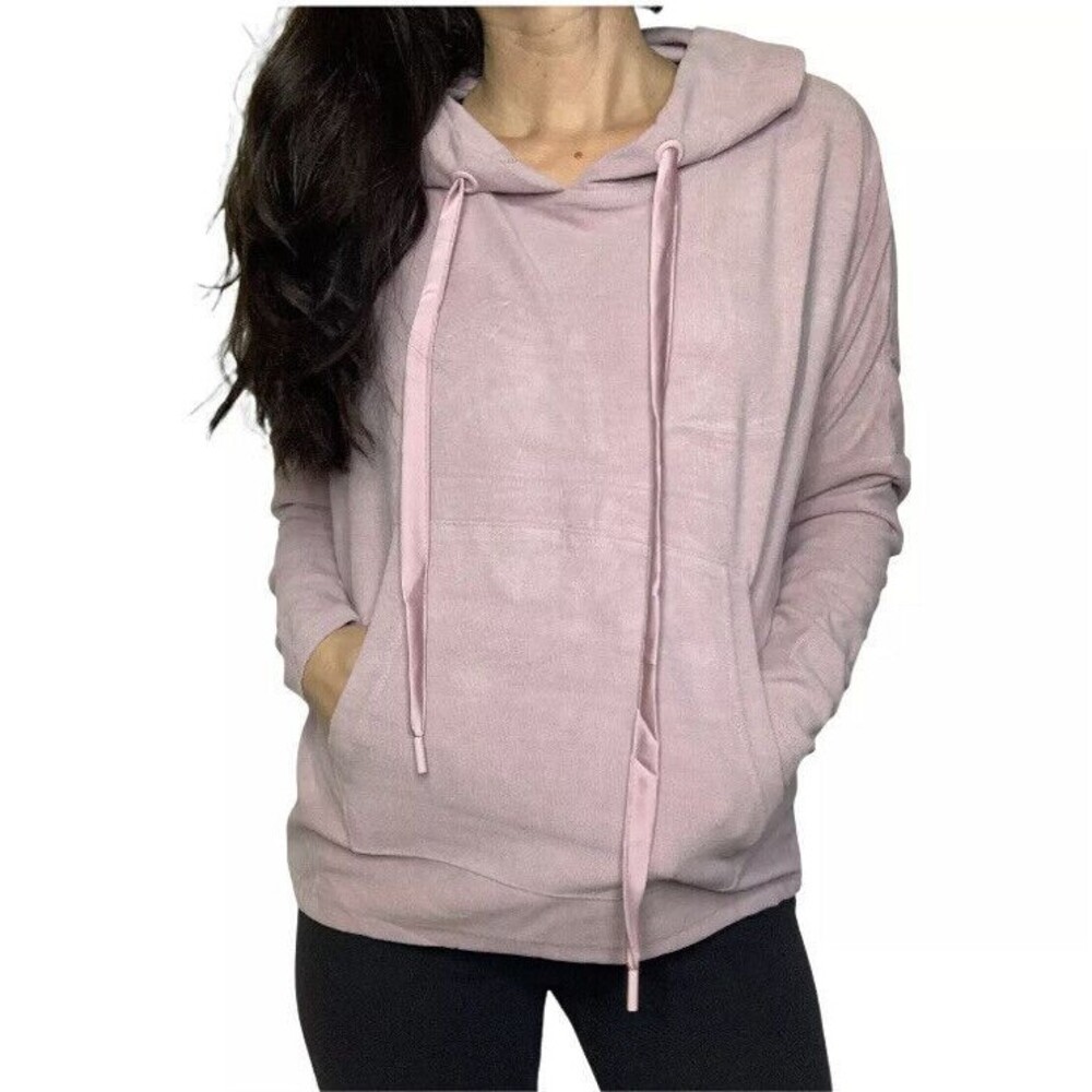 TAHARI Sweatshirt Hoodie Size L NEW Rose Pink Purple $98 Pullover Soft Sweater